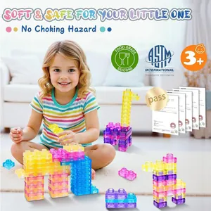 Mattoncini morbidi in gelatina colorata per bambini, set di giocattoli educativi sicuri.