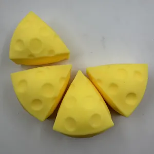 Detaillierte Ansicht von vier gelben Käse-Slow-Rebound-Squishy-Stressabbau-Spielzeugen