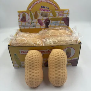 Realistic peanut squishy toy set for stress relief and sensory play
