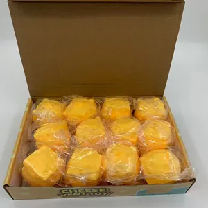 Boîte de 12 jouets à presser en fromage carré réaliste pour soulager le stress