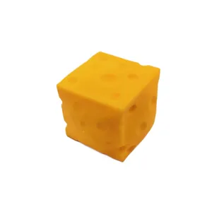 Realistische gele kaasblokje squishy speelgoed voor stressverlichting en plezier