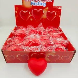 Red heart squishy stress relief toy gift box with slow rebound texture.