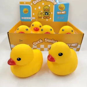 Juguete Squishy de Patito Amarillo de Simulación Relleno de Harina TPR Animal Dibujos Animados Descompresión Anti-estrés para Niños Adultos