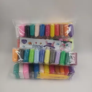 Colorful ultralight modeling clay set in clear packaging with DIY sculpting tools