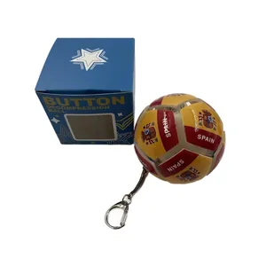 Spain national flag decompression soccer ball keychain with blue gift box
