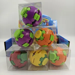 Press-to-Spin Ball Gyro Decompression Toy Plastic Puzzle Two-In-One Pop And Spin Fidget Toy For Stress Relief Office Desktop Toy