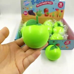 Green apple-shaped stress relief squeeze toy made of TPR slow rebound material