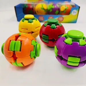 Detailed view of colorful modular fingertip spinning puzzle balls for effective stress relief