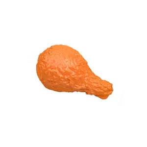 Realistic fried chicken drumstick squishy stress relief toy for adults and kids on white background