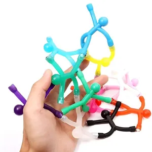 Kleurrijk magnetisch stickman speelgoed van flexibel rubber voor de koelkast