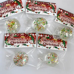 Weihnachten Maltose Stil Squishy Stressabbau Ball Glitzer Pailletten Langsame Rückfederung Quetschspielzeug Kinder Party Geschenk