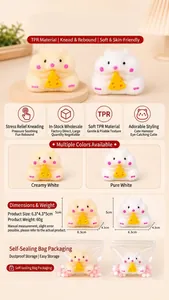 Detailed view of hamster squishy toy with TPR material specifications and dimensions