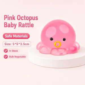 Cute Pink Octopus Squishy Toy TPR Slow Rebound Stress Relief Toy For Kids Adults Crystal Ball Water Bubble Sensory Fidget Toy