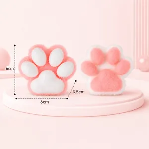 Jouet décompressif patte de chat en TPR souple, dimensions de 6x6x3,5cm, rose