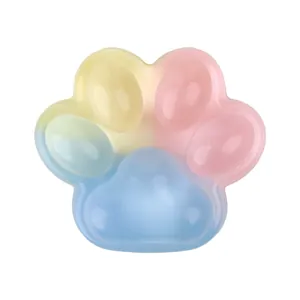 Jouet anti-stress patte de chat arc-en-ciel en TPR souple pour la détente et le plaisir
