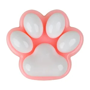 Jouet anti-stress en forme de patte de chat rose et blanc en matériau souple TPR de qualité