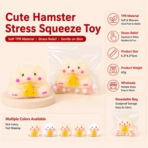 Adorable plush hamster squeeze decompression toy made of soft and slow-rebound TPR material