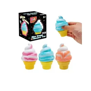 Ice cream sensory squeeze toy set with colorful slow-rebound textures and gift box