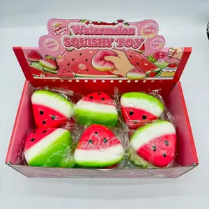 Wholesale retail display box filled with slow rebound watermelon squishy toys for stress relief