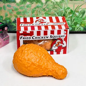 TPR Simulation Cuisse de Poulet Frit Jumbo Squishy Jouet Rebond Lent Nourriture Presse Anti-stress Jouet pour Bureau Cadeau
