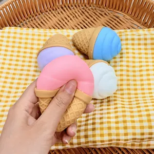 Juguete Squishy de Helado Realista para Niños TPR Suave Alivio del Estrés Juguete para Apretar Simulación de Postre Lindo