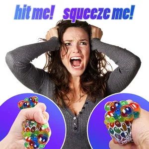 Balle anti-stress colorée en perles arc-en-ciel pour le soulagement et le jeu sensoriel