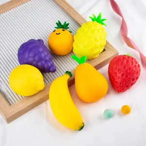 Creative Fruit Vegetable Squishy Toy Stress Relief Squeeze Ball Realistic Plastic Decompression Toy For Office Daily Adults Kids Gift