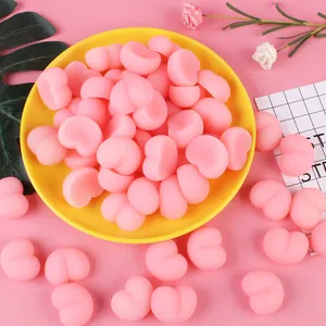 Cute pink peach butt shaped soft glue charms for DIY phone accessories and stress relief toy