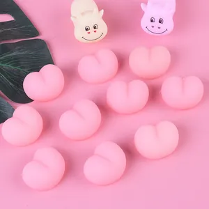 Cute pink peach butt squishy toys, soft silicone DIY accessories for phone cases