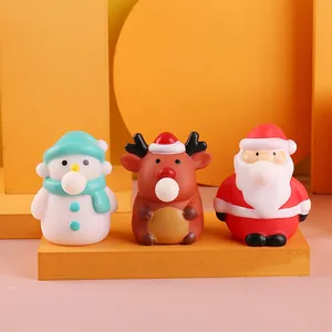 Set giocattoli antistress natalizi con pupazzo di neve renna e babbo natale che soffia