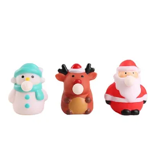 Set di 3 giocattoli spremibili di Natale con Babbo Natale, renna e pupazzo di neve - Stress