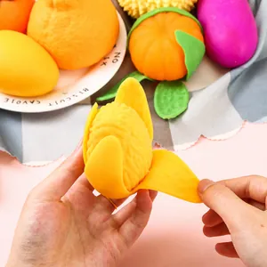 Simulation Fruit Vegetable Squishy Toy Realistic TPR Stress Relief Squeeze Ball Sensory Fidget Toy For Adults Kids Vent Toy