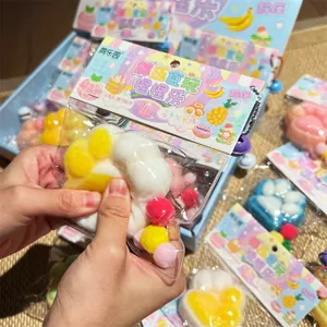 Close-up showing the soft texture and squeeze effect of the cat paw squishy toy for kids