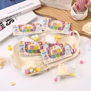 Set of four cute fuzzy hamster stress relief squeeze toys in clear retail packaging