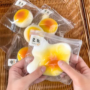 Simulation Soy Milk Bread Squishy Stress Relief Toy Soft TPR Slow Rebound Sensory Toy For Office Home Daily Use Stress Reliever