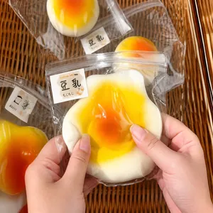 Food-grade TPR stress relief soy milk bun squishy toy featuring realistic slow rebound effect