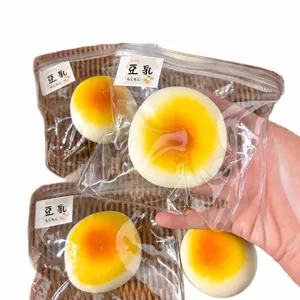 Realistic soy milk bun stress relief squishy toy made of soft slow-rebound TPR material