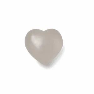 Close-up view of a heart-shaped grey squishy toy for stress relief and slow rebound.