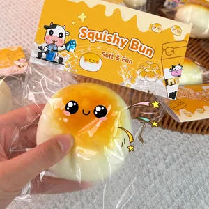 Simulation Milk Steamed Bun Squishy Toy Slow Rebound Fluid Stress Relief Toy For Office Adults Kids Simulation Food Toy