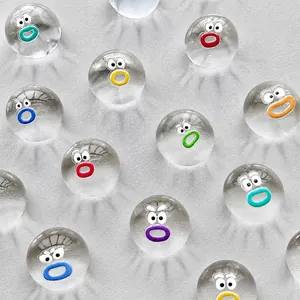 Mini Transparent Expression Squishy Stress Relief Toy Soft Plastic Mochi Squeeze Toy For Teens Office Decompression Toy