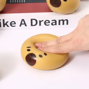 Macro detail of a cute capybara squishy toy being squeezed for effective stress relief