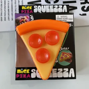 Pizza slice shaped squishy stress relief toy for office desk decompression fun.