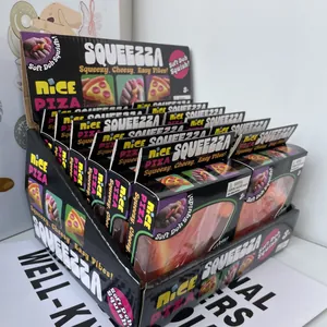 Squeezza Nice Pizza slow rebound squishy toy set in display box for stress relief