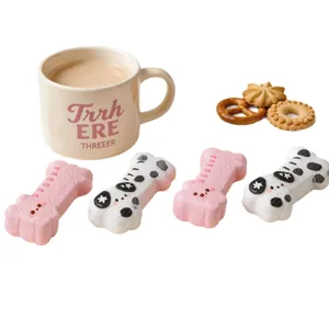 Set of bone-shaped dog squishy toys for stress relief, food-grade silicone material