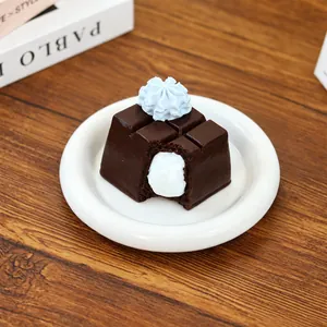 Simulation Chocolate Sandwich Squishy Stress Relief Toy Food Grade Silicone Decompression Toy Realistic Chocolate Cake Squishy Gift