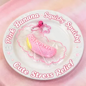 Food Grade Silicone Banana Shaped Squishy Toy For Stress Relief Handmade Colorful Squeeze Toy Decompression Gift