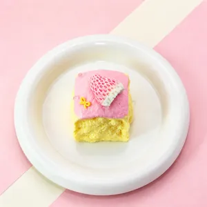 Squishy a Forma di Torta alle Fragole in Silicone Antistress Rosa Simulazione Cibo Ritorno Lento Giocattolo per Adulti Bambini Decorazione Ufficio