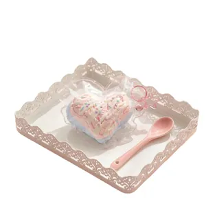 Juguete de descompresión squishy con forma de pastel de corazón de silicona alimentaria
