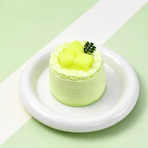 Giocattolo Squishy in Silicone Alimentare a Forma di Torta al Cocco Fatto a Mano Risalita Lenta Antistress Dessert di Simulazione per Ufficio