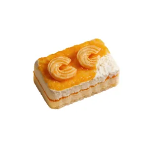 Jouet squishy gâteau en silicone réaliste pour le stress avec orange